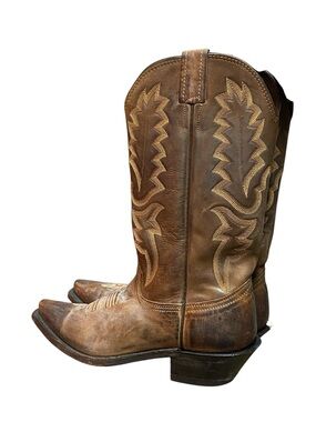 Tony Lama Classic Western Leather Cowboy Boots - Brown